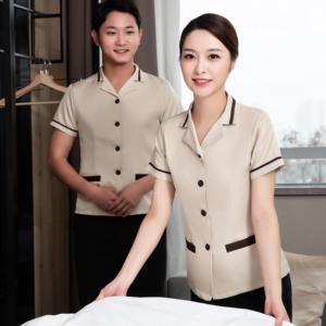 Vente en gros Unisexe Hôtel Nettoyant Personnel Serveur Ménage Maison <span class=keywords><strong>Nettoyage</strong></span> Uniforme pour les femmes - Product Image 2