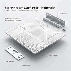 Panel de Fachada Perforado de Aluminio, Malla Metálica Expandida, Revestimiento Decorativo para Muros Cortina de Edificios Exteriores - Product Image 4
