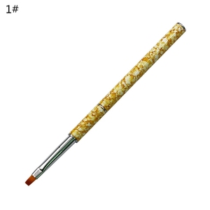 <b>Crimped</b> Ferrule Nail Art Brush <b>Set</b> Flat Carving Fan Shape Acrylic Gel Painting Pens for Nail Decoration - Product Image 4