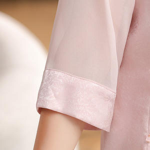 Blusa <span class=keywords><strong>de</strong></span> <span class=keywords><strong>Verano</strong></span> para Mujer con Corte Holgado y Detalle <span class=keywords><strong>de</strong></span> Borla Decorativa, Hecha <span class=keywords><strong>de</strong></span> Satén Sintético Transpirable - Product Image 6