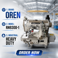 Machine à coudre industrielle OREN à point noué rapide, triple aiguille, plate, à coupe gauche, modèle RN9300-1