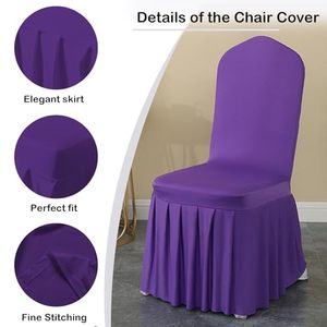 Housse de chaise plissée en spandex pour banquets de mariage en hôtel, vente en gros - Product Image 2