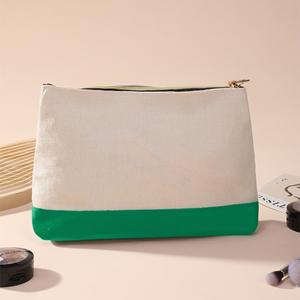 Bolsa de Aseo Portátil a Rayas para Viaje, Bolsa de Aseo Grande a Rayas, Bolsa de Maquillaje de Lona de Algodón Ecológica - Product Image 6