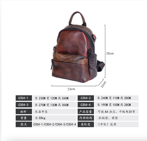 Sac à dos rétro en cuir de vache véritable Andong pour femmes et filles, sac de voyage tendance, grande capacité, sac à bandoulière, sac à main décontracté pour l'extérieur - Product Image 3