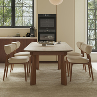 Produit en stock : Ensemble table et chaises de salle à manger en bois massif moderne pour restaurant, mobilier de cuisine