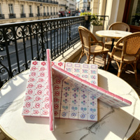 Jeu de Mahjong américain portable en acrylique 3 couches, motif papillon rose, avec tuiles imprimées exquises, pour le jeu quotidien en famille ou lors de fêtes à la maison