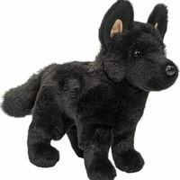 Jouet d'animal de forêt en peluche réaliste de chien de berger allemand noir d'émulation