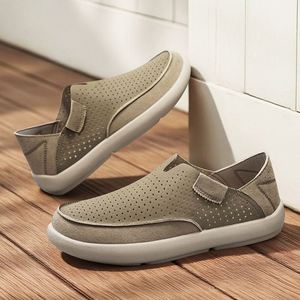 Zapatillas Deportivas Amarillas con Punta Redonda, Estilo Slip-On, Parte Superior de Gamuza de Color Sólido, Suela de Goma, Entresuela de EVA, Transpirables, Zapatos de Verano para Hombre - Product Image 3