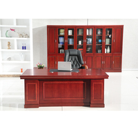 Bureau de direction double face de luxe A-15 pour PDG, extensible, en bois, pour usage commercial et professionnel