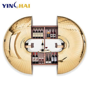 Cave à vin murale extensible de luxe en forme de boule de mer, en acier inoxydable, pour villa, bar, art, porte-bouteilles - Product Image 6