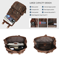 Sac à dos personnalisable en cuir Crazy Horse avec cordon de serrage, sac de voyage, sac à dos pour ordinateur portable 16 pouces, sac à dos en cuir véritable pour femmes