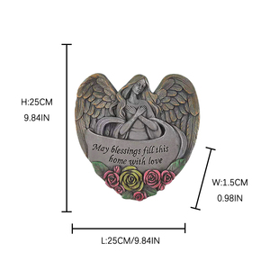 Памятные сувениры из смолы в форме сердца с ангельской тематикой, ручной росписью и напечатанным текстом, для садов, зон отдыха для животных, мемориальных стендов, с сентиментальным содержанием - Product Image 5