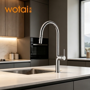Grifo de Cocina Monomando de Agua Fría y Caliente con Diseño Giratorio Contemporáneo, Cromado, Cabezal Rociador de Latón, Rotación de 360 Grados, <span class=keywords><strong>Sedal</strong></span> - Product Image 1