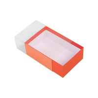 Boîte cadeau de festival transparente et colorée, imprimée quatre couleurs, style tiroir à bijoux, en carton fait main avec poignée découpée, vente en gros