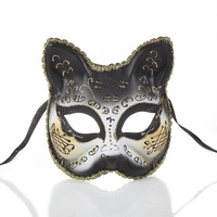 Masques de mascarade de haute qualité en gros pour Halloween, Noël, masques de chat demi-visage, costume de bal, performance, festival, fête