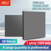 Interrupteurs muraux électriques universels à bouton-poussoir ultra-minces, type 86, gris et doré, en PC, 1, 2, 3 ou 4 gangs, vente en gros, fabrication