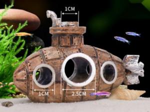 Onderzeeër <span class=keywords><strong>Aquarium</strong></span> Grondel Hide Grot <span class=keywords><strong>Aquarium</strong></span> Kleine Vis Schuilplaats Hars Garnalen Spawn Levende Huid Ornament Fokhuis Voor Hamster - Product Image 4