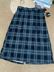 Bolso de media longitud de primavera y verano para mujer, falda a la cadera, transpirable, rayas a cuadros, Rash Guard, Stock disponible - Product Image 3