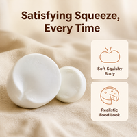 Jouets Squishy Anti-Stress en Forme de Boule de Mozzarella Souple et Brillante Blanche – Lot de 2 pour le Bureau