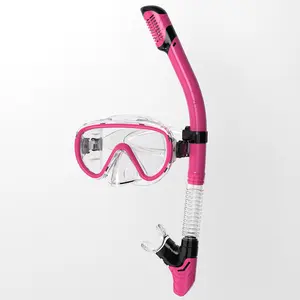 Set di occhiali da nuoto per lo Snorkeling per adulti con Logo personalizzato morbido cinturino in Silicone Anti nebbia ampia vista maschere per immersioni