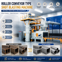 Machine de sablage à convoyeur à rouleaux CE Q69 PLC à moteur, haute rigidité, économe en énergie, pour profilés en H et structures