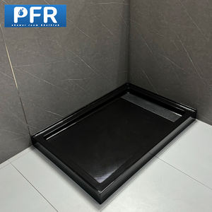 Bandeja de <span class=keywords><strong>ducha</strong></span> negra rectangular de alta calidad PFR, forma de estilo de diseño moderno, superventas para Baño - Product Image 4
