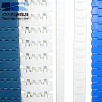 Bande transporteuse modulaire en plastique de qualité alimentaire, pas de 15,8 mm, type grille affleurante, pour machines de transformation de viande et de volaille