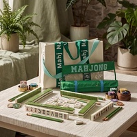 Lot de 3 grands sacs de transport pour Mahjong américain, organisateur de rangement portable avec support amovible pour accessoires (vert)