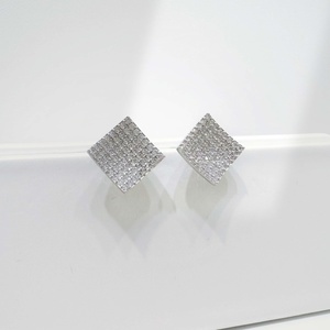 custom plata 925 silver Baguette Cut zirconia earring gold plated summer unique hypoallergenic geometric fashion stud earrings - Product Image 4