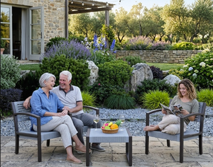 Autres meubles d'extérieur résistants aux intempéries - Ensemble de canapés à lattes pour jardin - Sièges d'extérieur modernes pour terrasse - Product Image 4