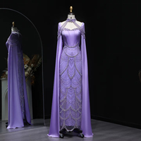Vestido de Noche Jancember de Lujo, Color Rosa, con Cuentas, Estilo Sirena, con Mangas de Capa, Elegante, para Mujeres Árabes, Vestidos de Fiesta, Lsz662