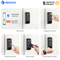 TEDITON Tuya TTLOCK APP Serrure de casier électronique intelligente pour sites sportifs, serrure de casier de gym numérique avec carte et empreinte digitale