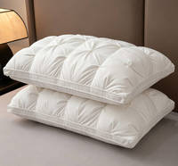 Oreiller 3D à soufflets torsadés avec housse anti-déchirure 100 % coton, soutien doux, oreillers en duvet de canard de haute qualité pour hôtel