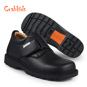 Crabkids kinderschoenen van hoge kwaliteit, echt leer, zwart, voor jongens, basisschoolleerlingen, kinderen, nette kinderschoenen voor school. - Product Image 1