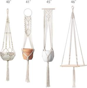 حاملات نباتات مكرمية عالية الجودة رائجة البيع، رف نباتات معلق، حامل نباتات جداري، حامل أواني نباتات زخرفي، طقم ديكور منزلي بوهيمي - Product Image 6