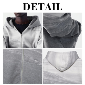 KingSen OEM Print Breathable Interlock Zip-Up Hoodie 2 Way Zip Up Heavy Weight Y2K Streetwear Hoodies <b>for</b> men and women - Product Image 6