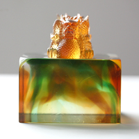 ArtFamily Artisanat en cristal personnalisable, Cadeau chinois, Statue de dragon en verre, Procédé de cire perdue, Jiangsu, Thème animal Feng Shui