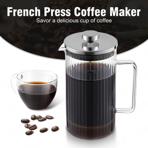 Cafetera Francesa Emode <span class=keywords><strong>de</strong></span> 600 ml con Rayas Verticales Exteriores y Tapa <span class=keywords><strong>de</strong></span> Acero Inoxidable - Product Image 2