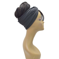 Nouveautés Vente Chaude Perruques Futures Synthétiques Courtes Mélange de Couleurs Tresses Turban Bob Enveloppantes pour Femmes Noires avec Frange et Bandeau Tressé