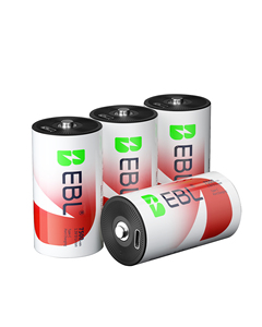 EBL có thể sạc lại <span class=keywords><strong>D</strong></span> Pin 4 gói <span class=keywords><strong>lithium</strong></span> với 7500mwh 1.5V 2 USB-C phí cáp lý tưởng cho Flameless nến và đèn pin - Product Image 1