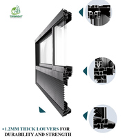 Ventanas Corredizas de Aluminio PTAC para Hoteles Comerciales Modernos Americanos Topbright NRFC, con Persianas y Vidrio Laminado Triple con Aislamiento Térmico