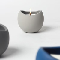 Bougie parfumée minimaliste en céramique mate |   Bougie aromatique en cire de soja naturelle biologique en forme de boule pour la décoration de la maison Pâques Diwali