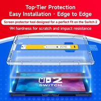 Plateau d'installation facile et transparent 9H Protecteur d'écran en verre trempé pour console de jeu Nintendo Switch OLED 2 Steam Deck