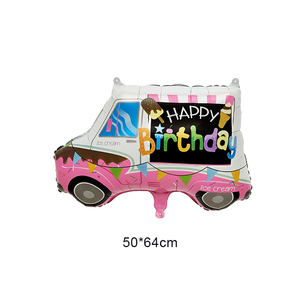 Venta al por mayor de dibujos animados de aluminio Flim Mylar globo helado coche pastel de cumpleaños globos de feliz cumpleaños - Product Image 3