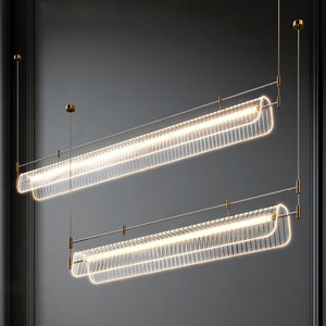 Minimalist Linear Chandelier Led Light Long Strip Pendant For Dining Room Bar Island Counter Home Lighting Fixture - Product Image 1