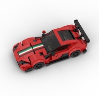 MOC Voiture de sport en plastique ABS rouge, Blocs de construction Série Speed, Moteur V12 812GTS, Véhicule à 8 points d'ancrage, Compatible avec les grandes marques de briques PP