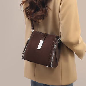 Sac Seau Vintage en Velours Mat avec Fermeture Éclair et Boucle, Couleur Unie, pour <span class=keywords><strong>Femme</strong></span>, Nouvelle Collection 2026, Sac <span class=keywords><strong>à</strong></span> Main Haut de Gamme Populaire, Sac <span class=keywords><strong>à</strong></span> Bandoulière et Sac Croisé - Product Image 2