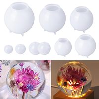 Moules en silicone pour résine, sphères 3D sans couture, grands moules ronds pour boules en résine époxy, pour la préservation des fleurs, le savon et les bougies