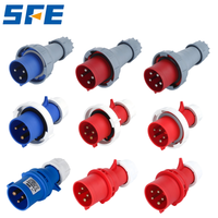 Fiche électrique série SFE SFN CE CQC IP44 IP67 16A 32A 63A 125A 220-415V 6H 2P + E 3pin/4pin/5pin prise industrielle