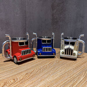 Taza de Café Minimalista con Diseño de Camión, Vaso para Bebidas de Acero Inoxidable y Resina, Hecho a Mano, para Camping y Aire Libre - Product Image 2